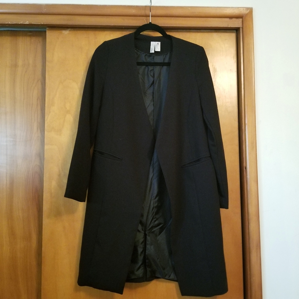 F21 Black duster blazer coat